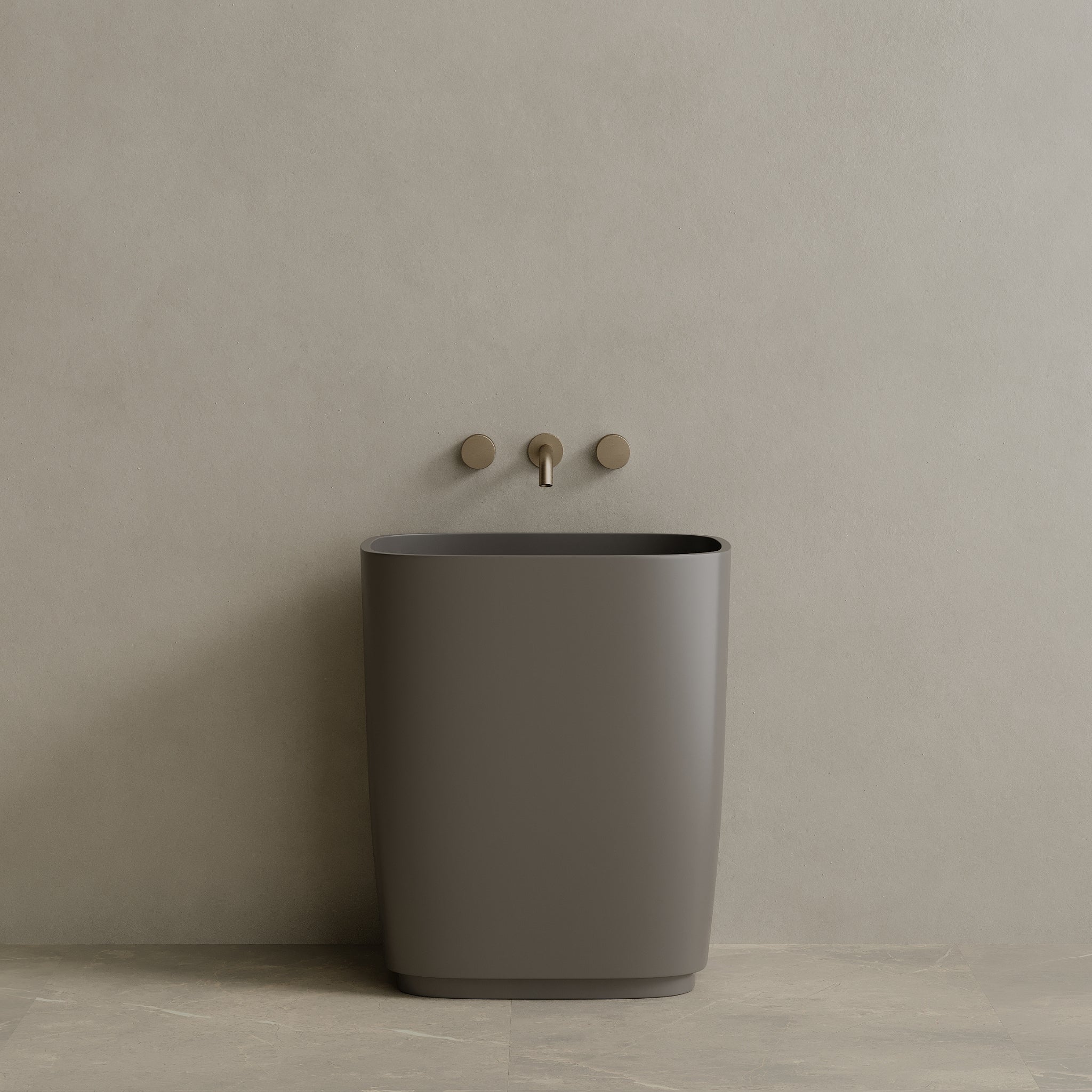 29" x 34" Solid Surface Stone Resin Pedestal Sink