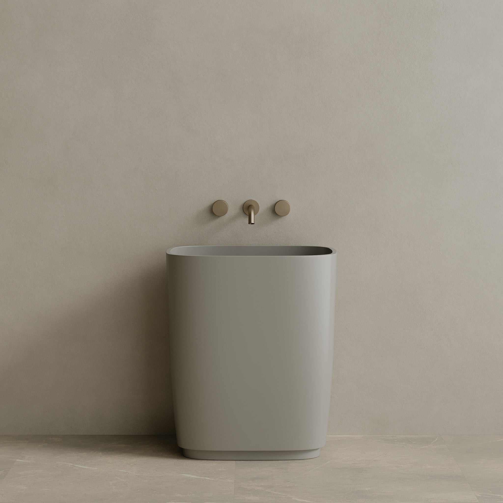 29" x 34" Solid Surface Stone Resin Pedestal Sink