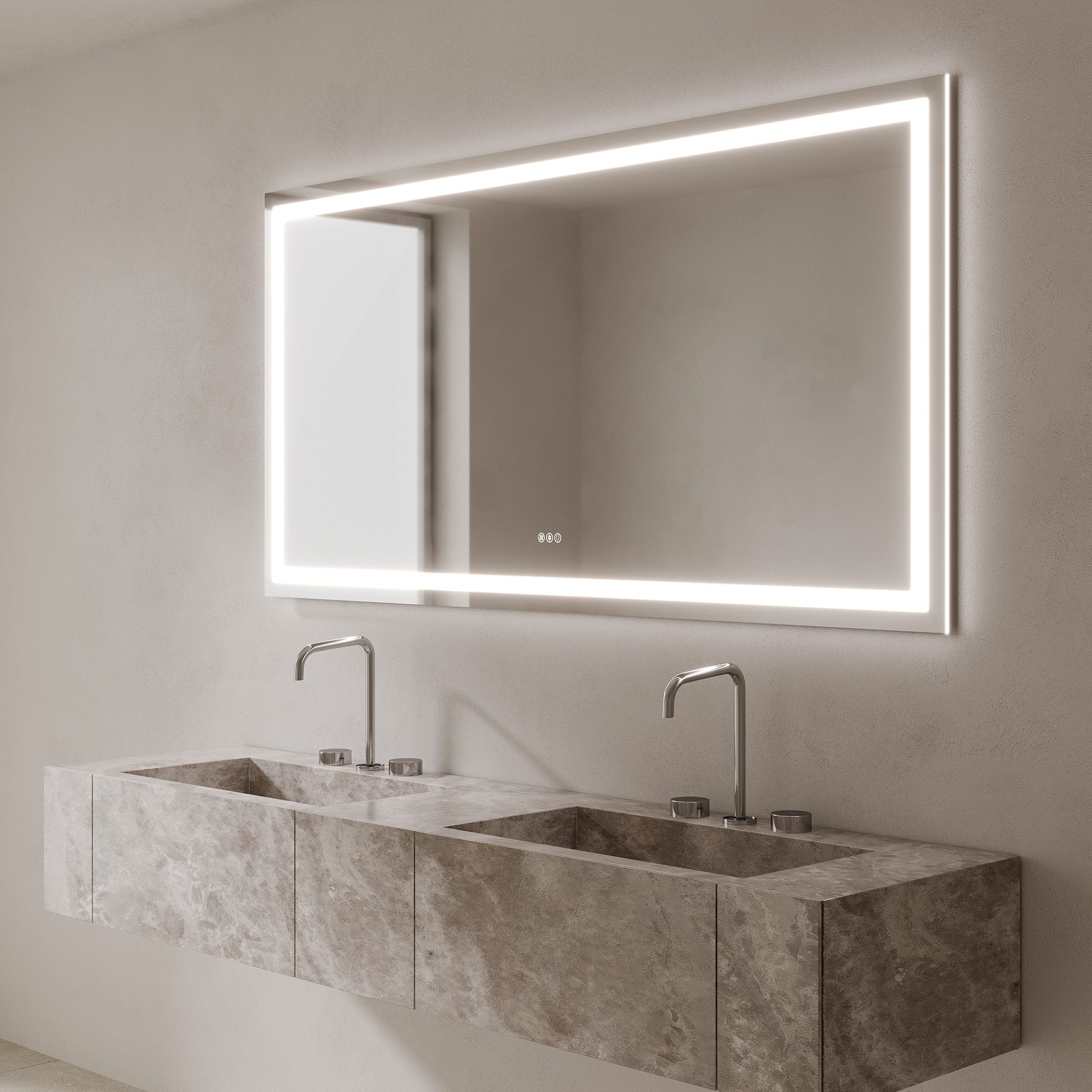 72" x 36" Oversized LED Bathroom Mirror Dimmable and Anti Fog