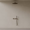 Thermostatic Square Arm Rainfall Shower System with Dual Knob Control and Handheld
