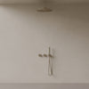 Thermostatic Square Arm Rainfall Shower System with Dual Knob Control and Handheld