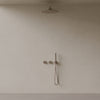 Thermostatic Square Arm Rainfall Shower System with Dual Knob Control and Handheld