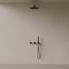 Thermostatic Square Arm Rainfall Shower System with Dual Knob Control and Handheld