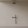 Thermostatic Square Arm Rainfall Shower System with Dual Knob Control and Handheld