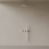 Thermostatic Square Arm Rainfall Shower System with Dual Knob Control and Handheld