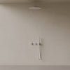 Thermostatic Square Arm Rainfall Shower System with Dual Knob Control and Handheld