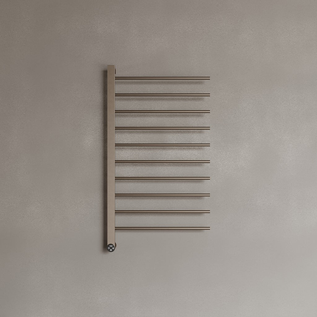 WALL-MOUNTED 10 ROD HEATED TOWEL RACK WITH DIGITAL DISPLAY