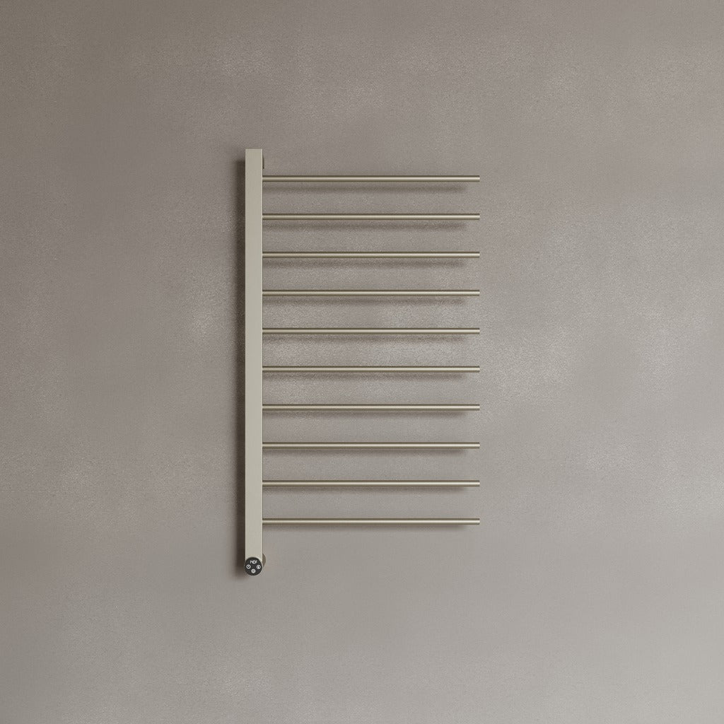 WALL-MOUNTED 10 ROD HEATED TOWEL RACK WITH DIGITAL DISPLAY