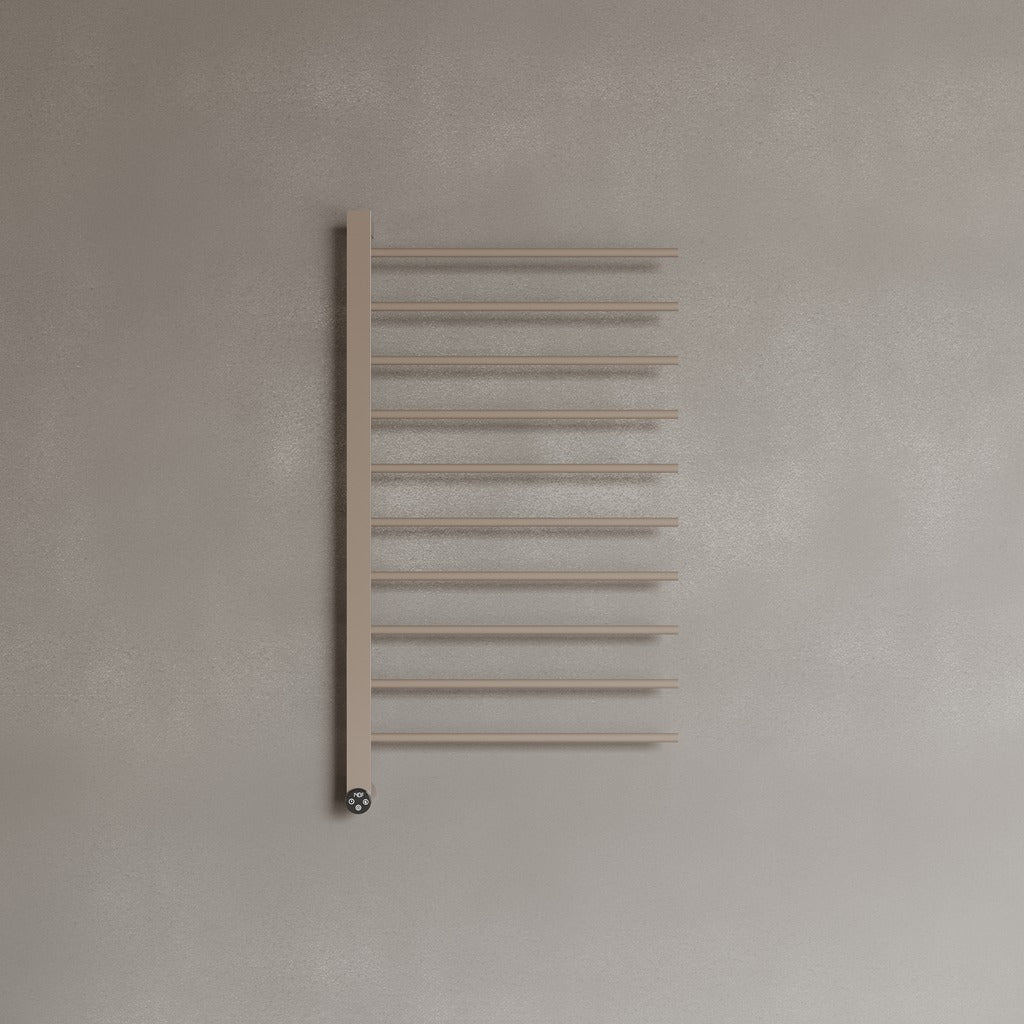 WALL-MOUNTED 10 ROD HEATED TOWEL RACK WITH DIGITAL DISPLAY