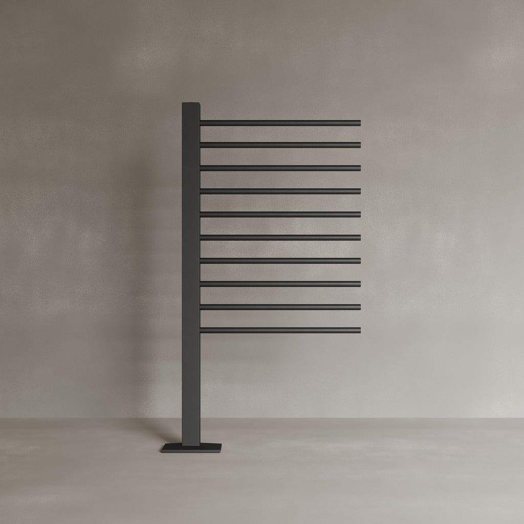 Freestanding Floor-Mounted 10 Rod Heated Towel Rack with Digital Display