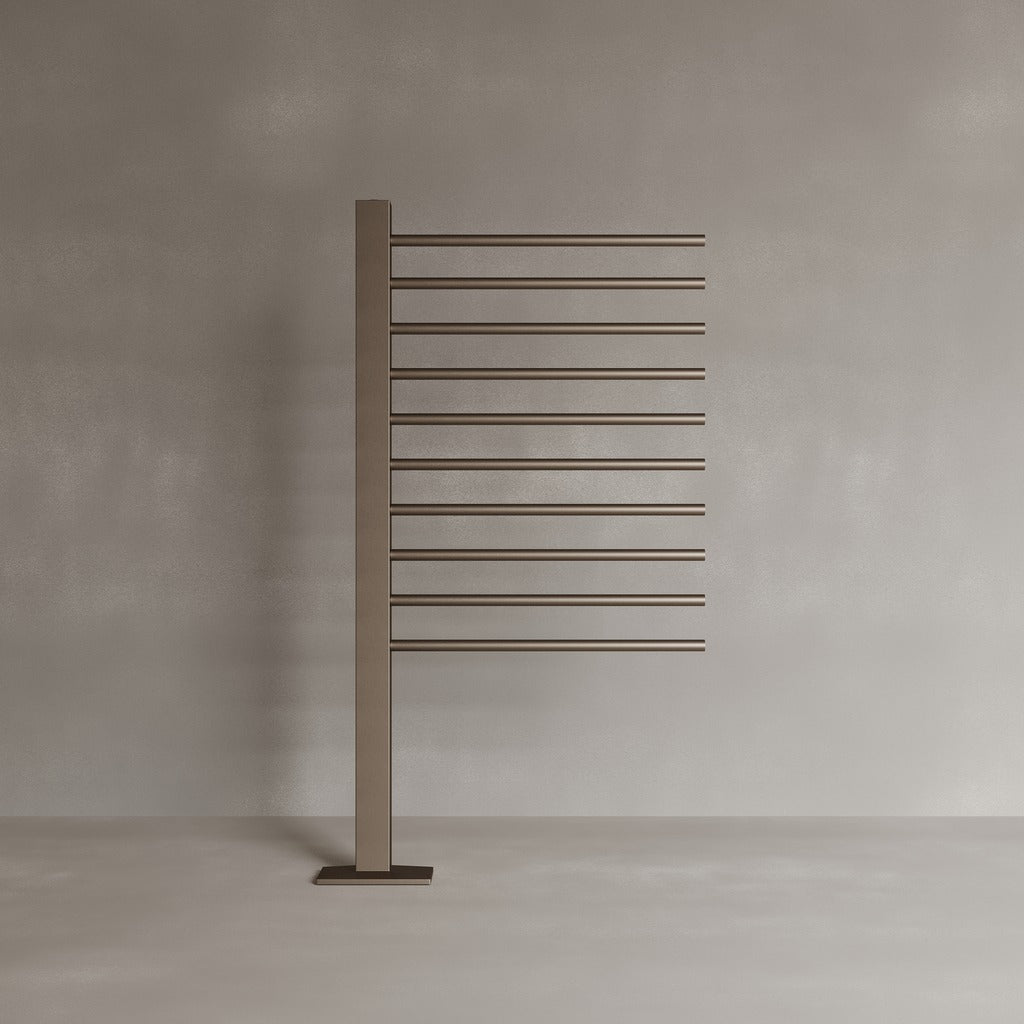 Freestanding Floor-Mounted 10 Rod Heated Towel Rack with Digital Display