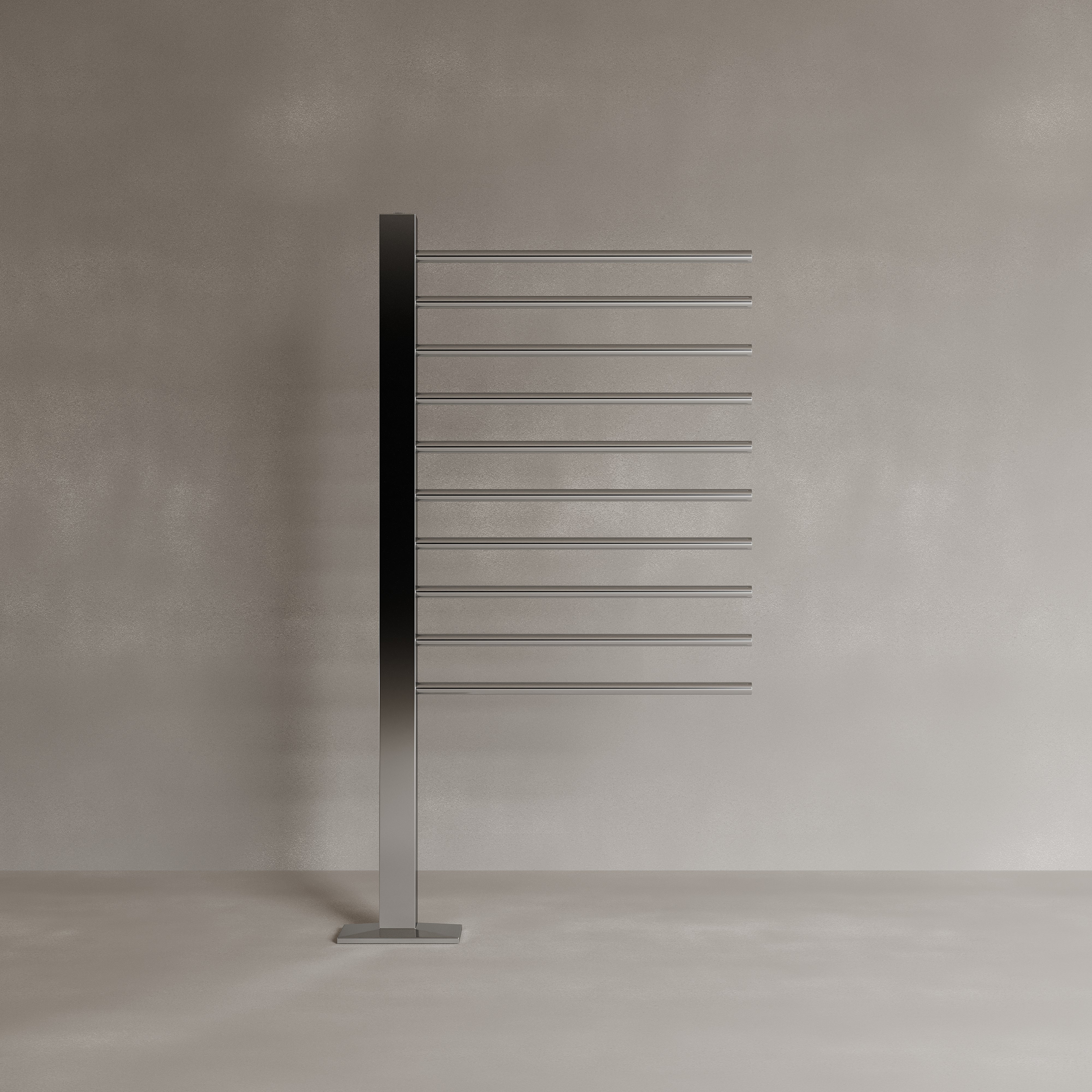 Freestanding Floor-Mounted 10 Rod Heated Towel Rack with Digital Display