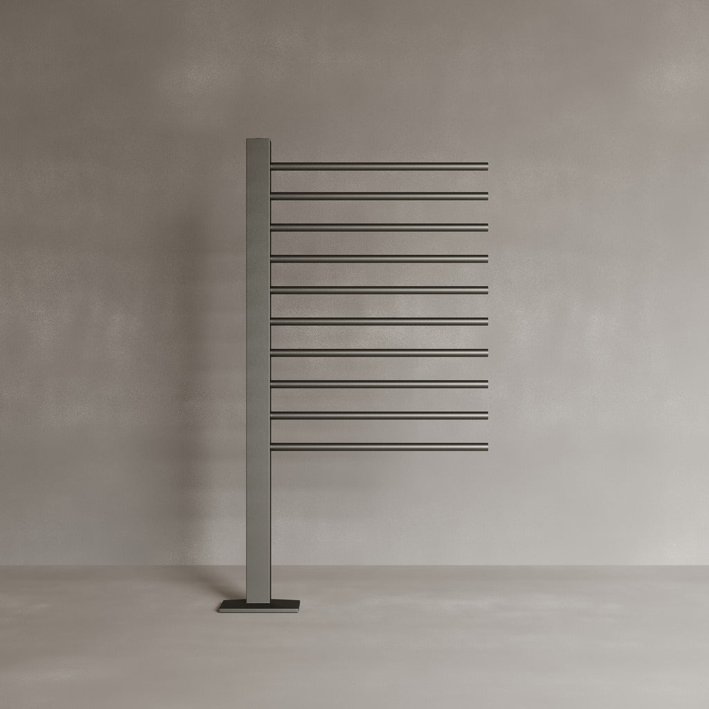 Freestanding Floor-Mounted 10 Rod Heated Towel Rack with Digital Display