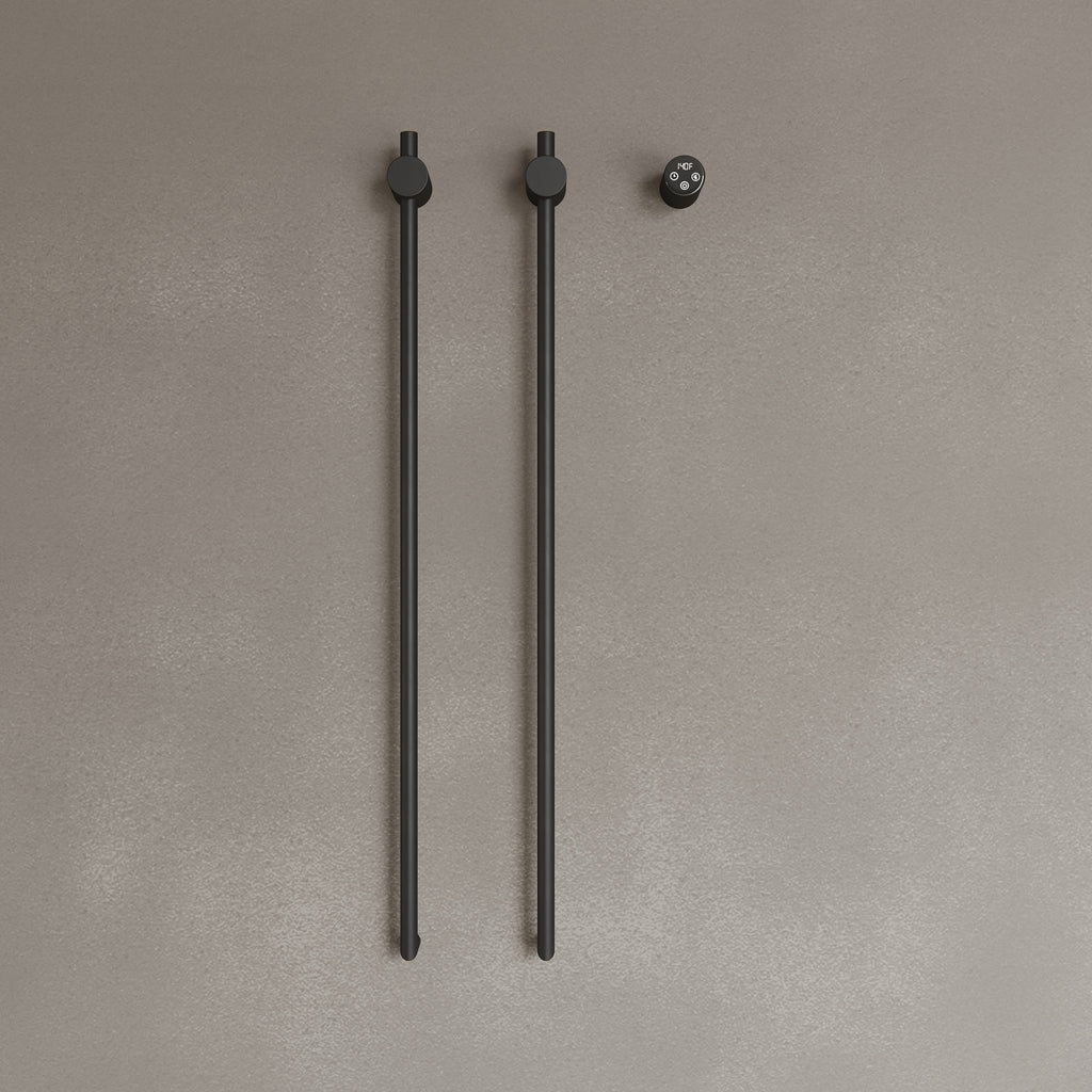 WALL-MOUNTED VERTICAL HEATED TOWEL RACK WITH DIGITAL DISPLAY