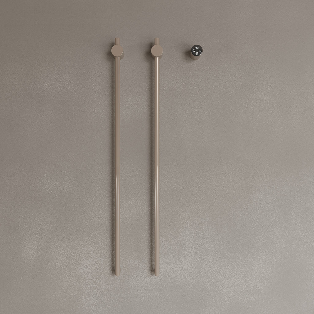 WALL-MOUNTED VERTICAL HEATED TOWEL RACK WITH DIGITAL DISPLAY