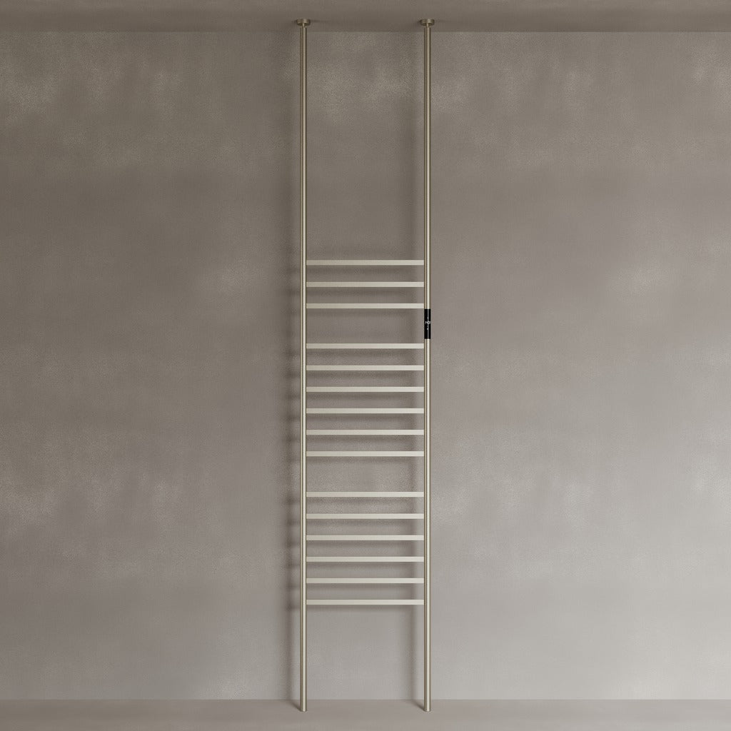 Floor-to-Ceiling 15 Rod Heated Towel Rack with Digital Display