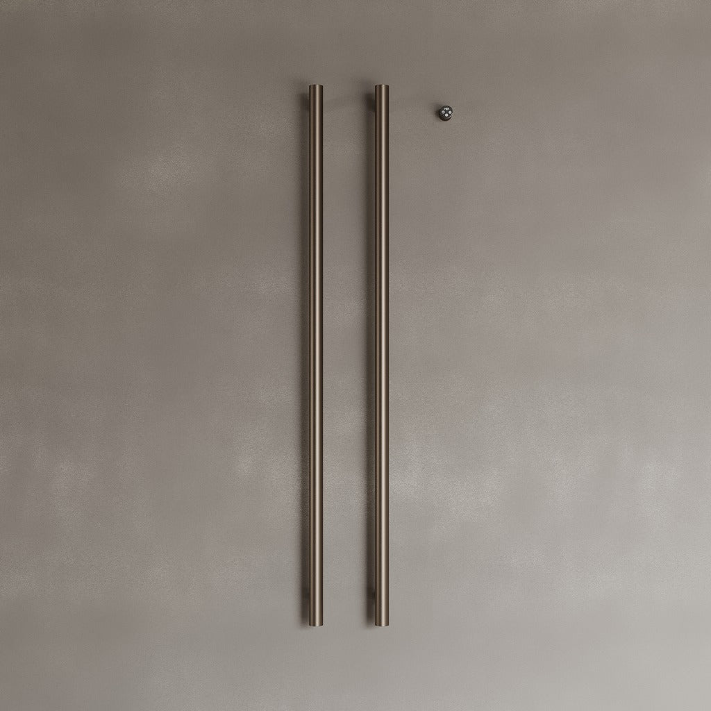 Wall-Mounted Vertical Heated Towel Rack with Digital Display