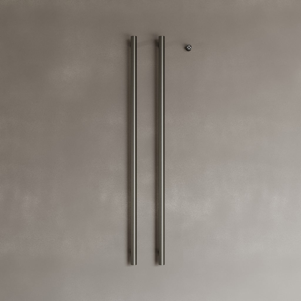 Wall-Mounted Vertical Heated Towel Rack with Digital Display