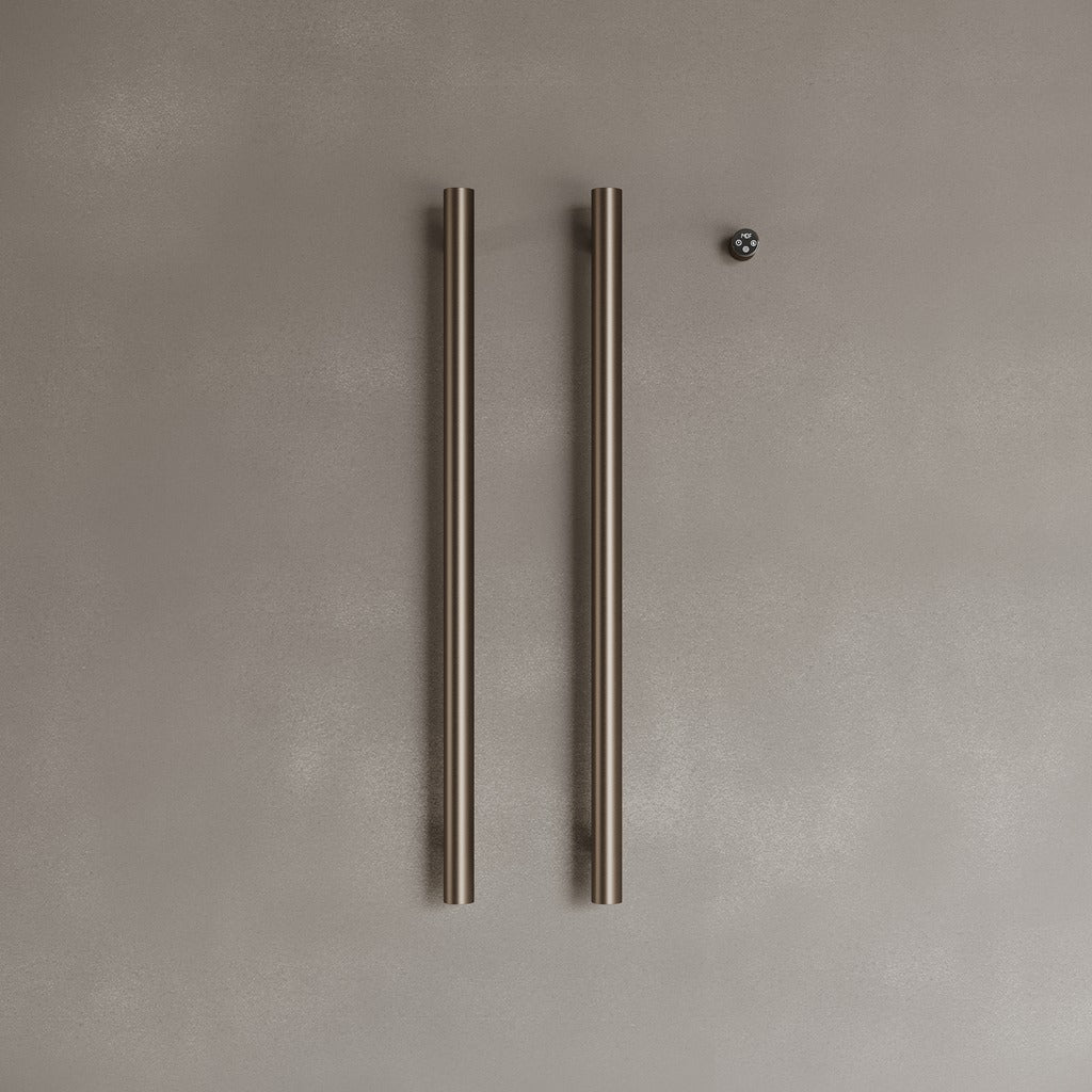 Wall-Mounted Vertical Heated Towel Rack with Digital Display