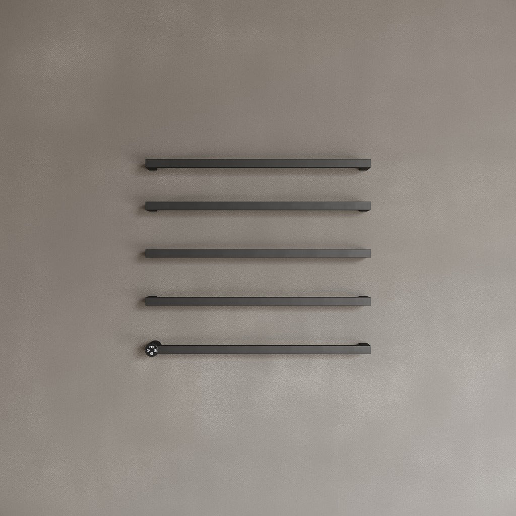 Wall-Mounted 5 Rod Heated Towel Rack with Digital Display