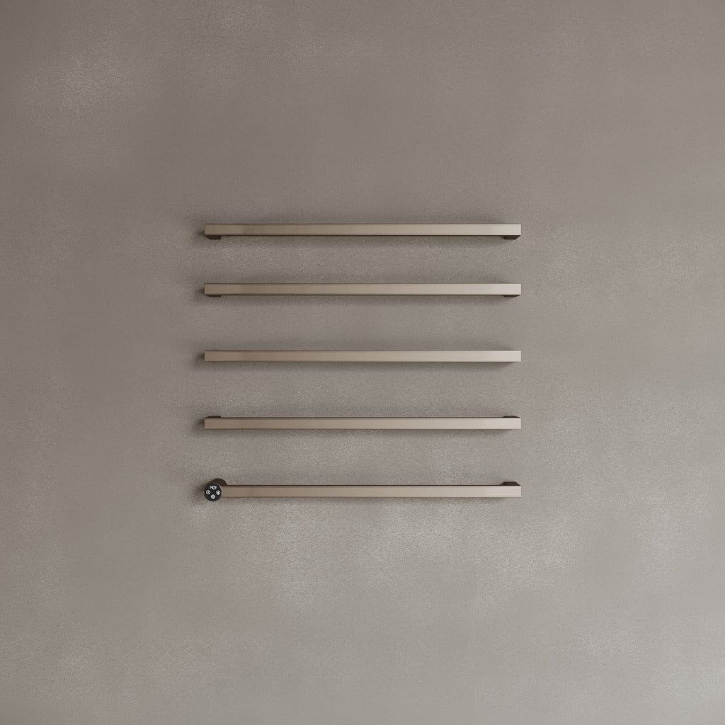 Wall-Mounted 5 Rod Heated Towel Rack with Digital Display