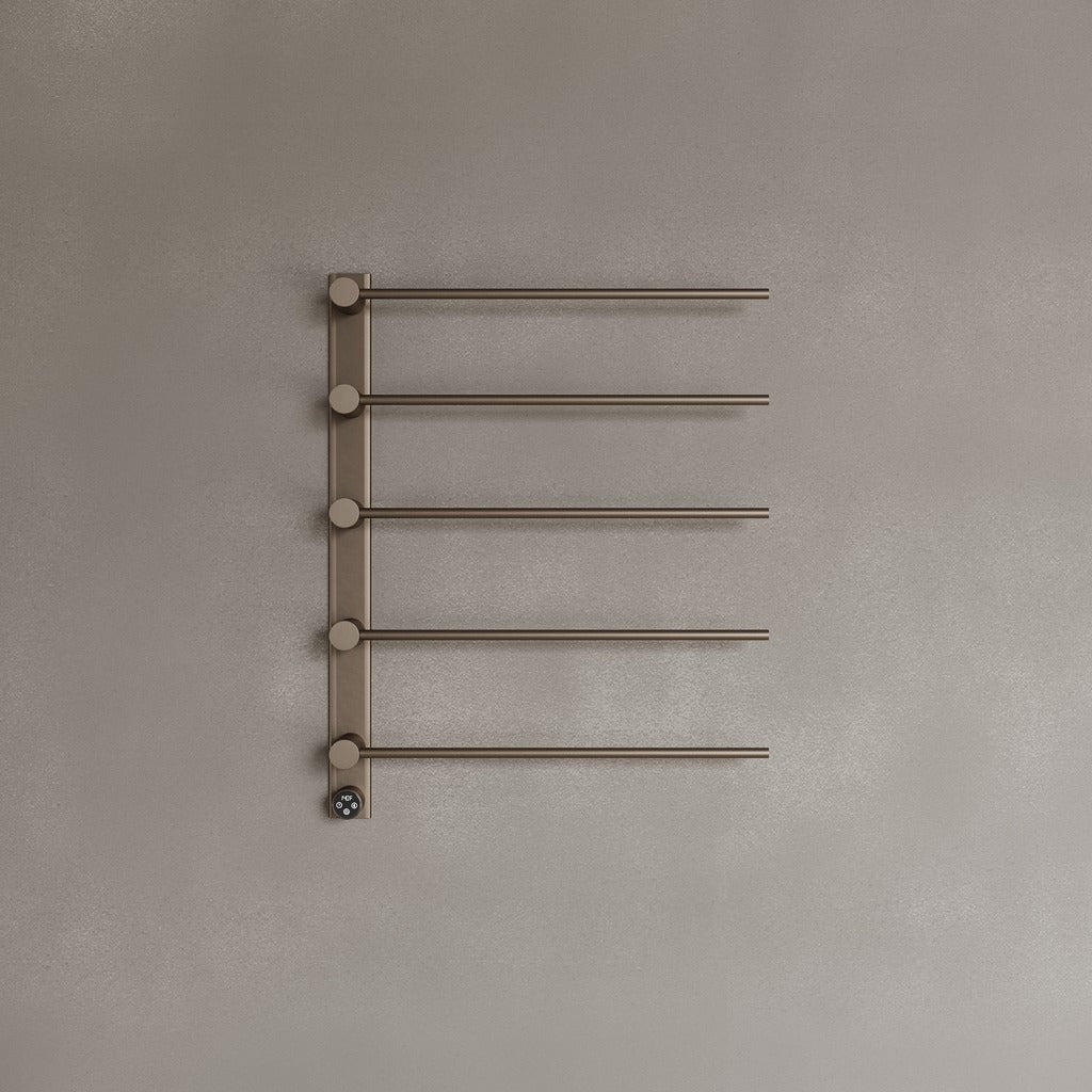 Wall-Mounted 5 Rod Heated Towel Rack with Digital Display