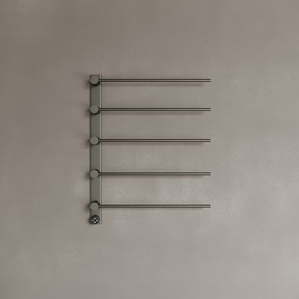 Wall-Mounted 5 Rod Heated Towel Rack with Digital Display