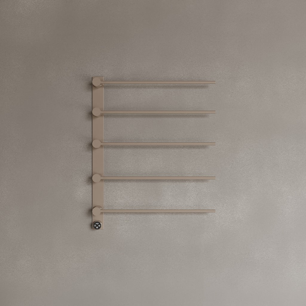 Wall-Mounted 5 Rod Heated Towel Rack with Digital Display
