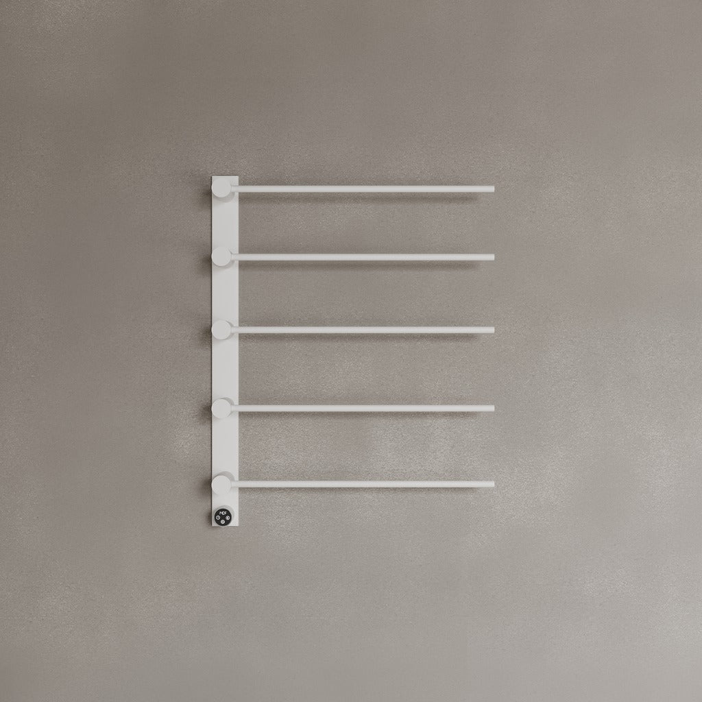 Wall-Mounted 5 Rod Heated Towel Rack with Digital Display