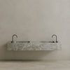 Double Sink Floating Handcrafted Marble Vanity