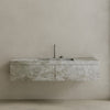 Single Sink Floating Handcrafted Marble Vanity