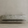 Oversized Double Sink Floating Handcrafted Marble Vanity