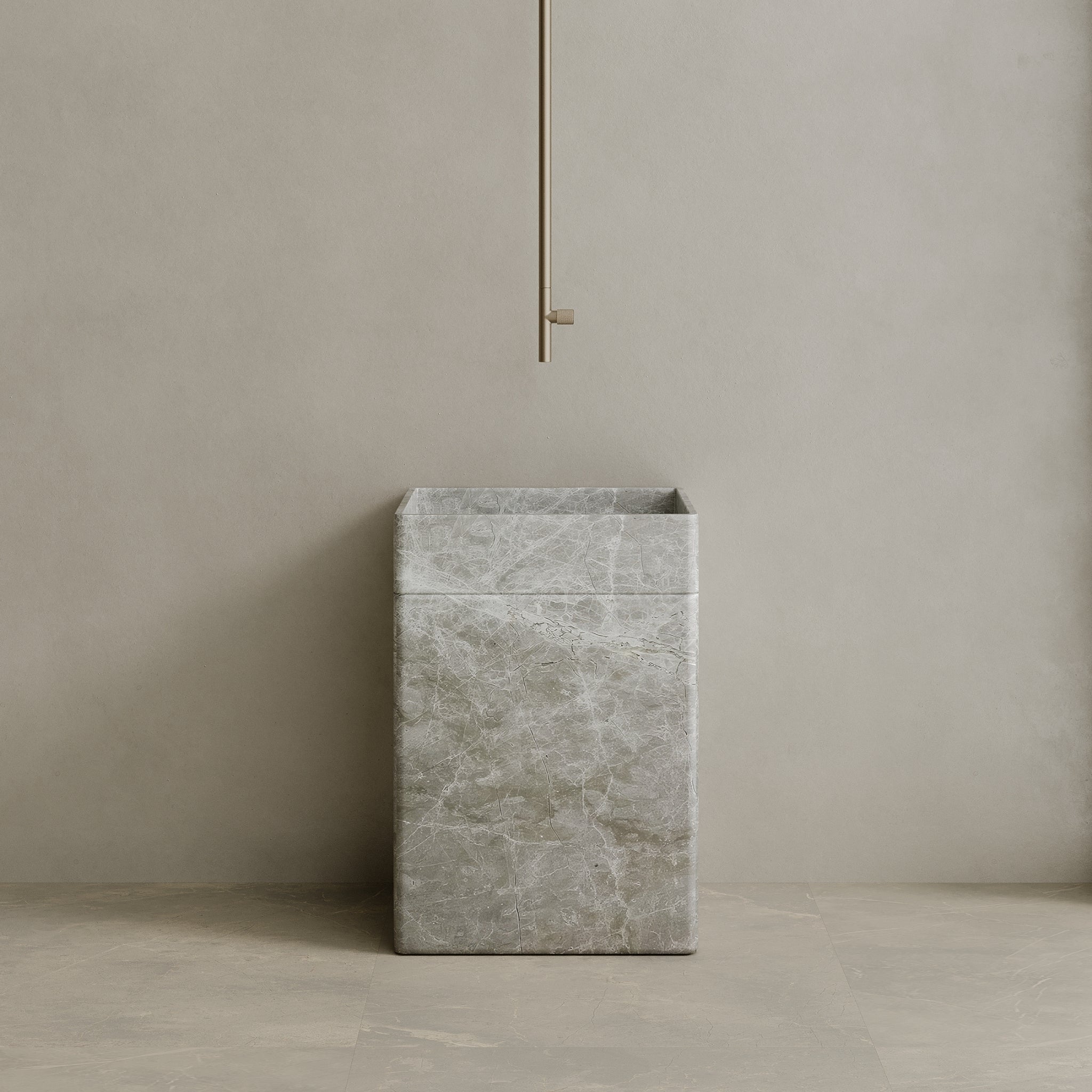 Rovella Handcrafted Stone Pedestal Sink