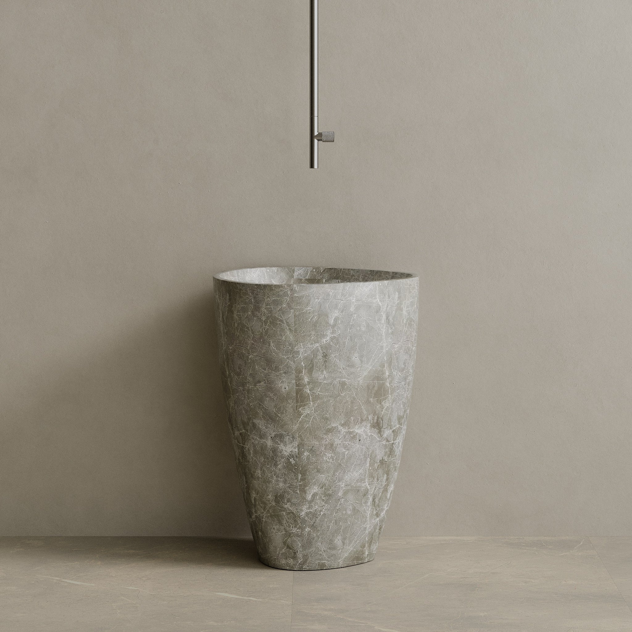 Fluvio Handcrafted Stone Pedestal Sink