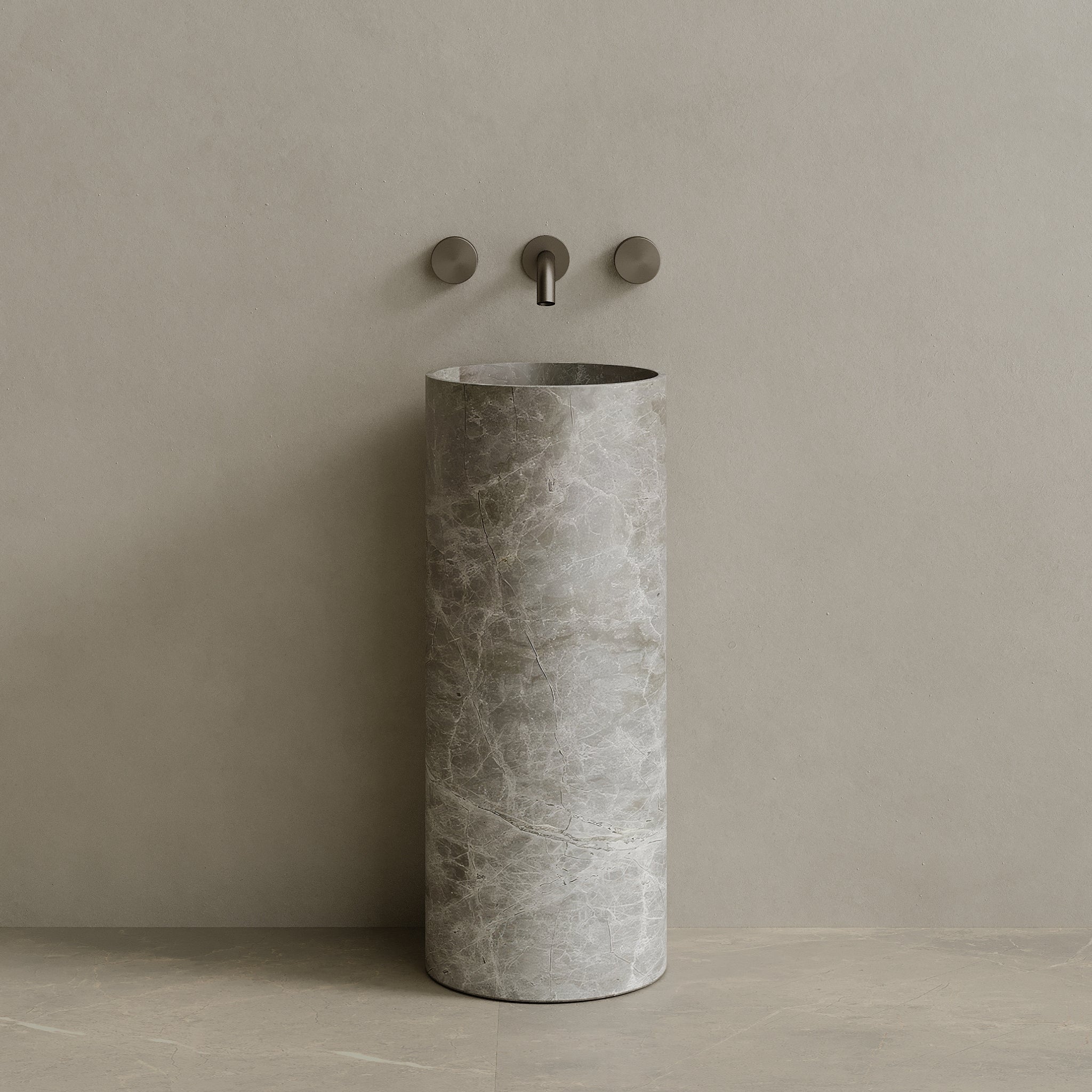 Colva Handcrafted Stone Pedestal Sink
