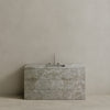 Single Sink Freestanding Handcrafted Marble Vanity with Drawers