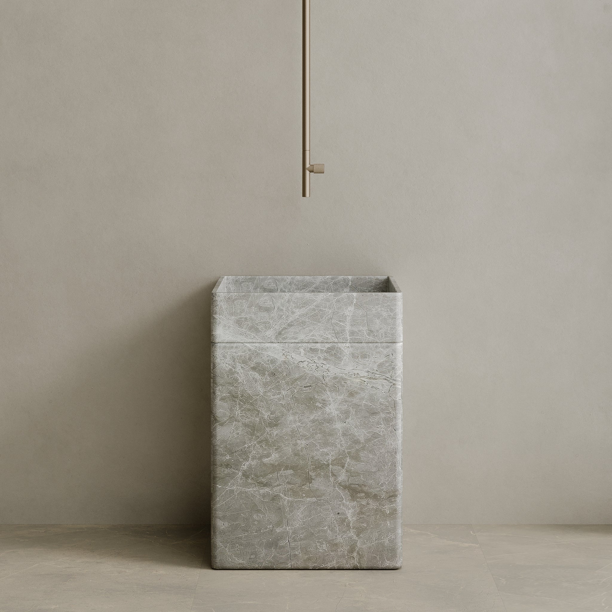 Rovella Handcrafted Stone Pedestal Sink