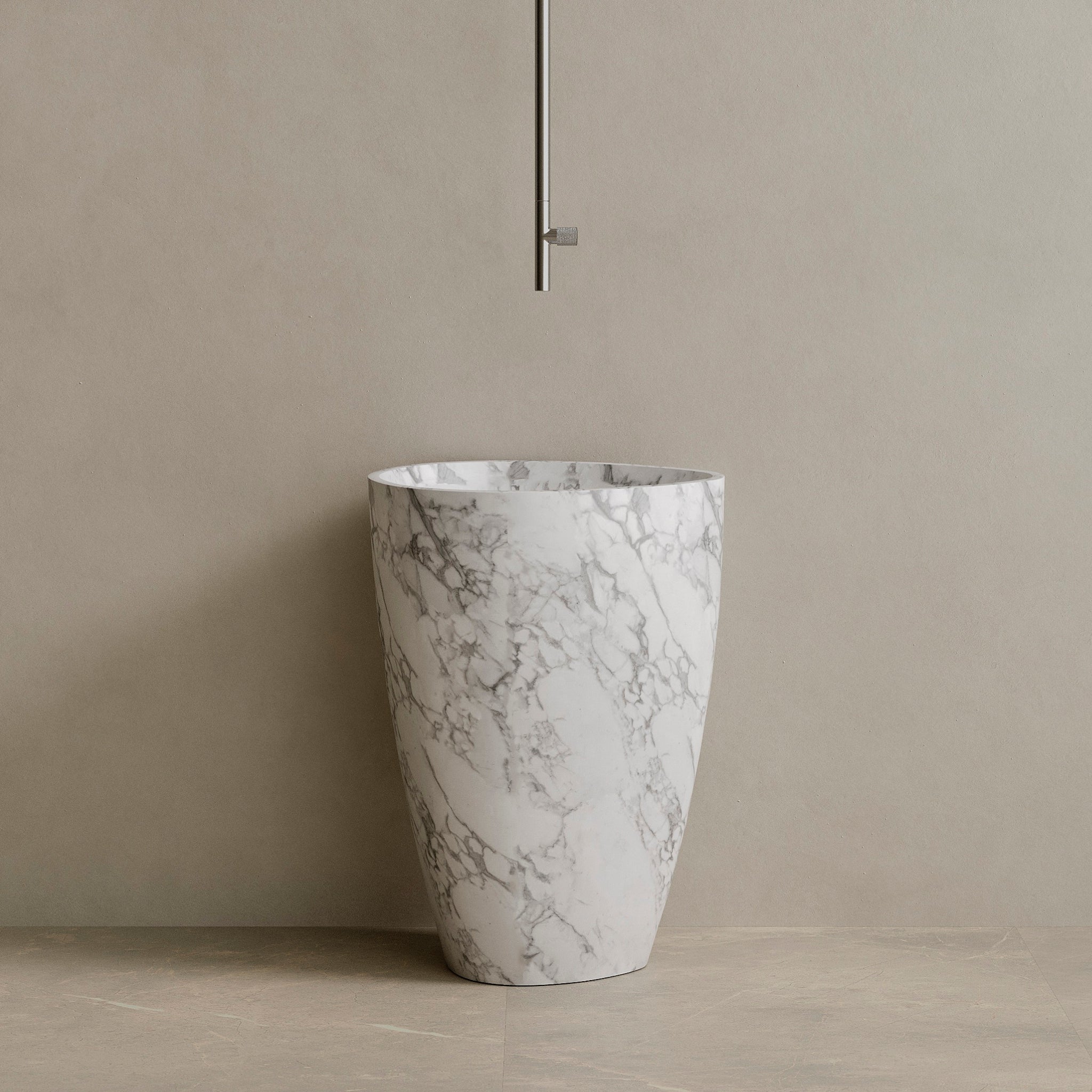 Fluvio Handcrafted Stone Pedestal Sink