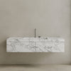 Single Sink Floating Handcrafted Marble Vanity
