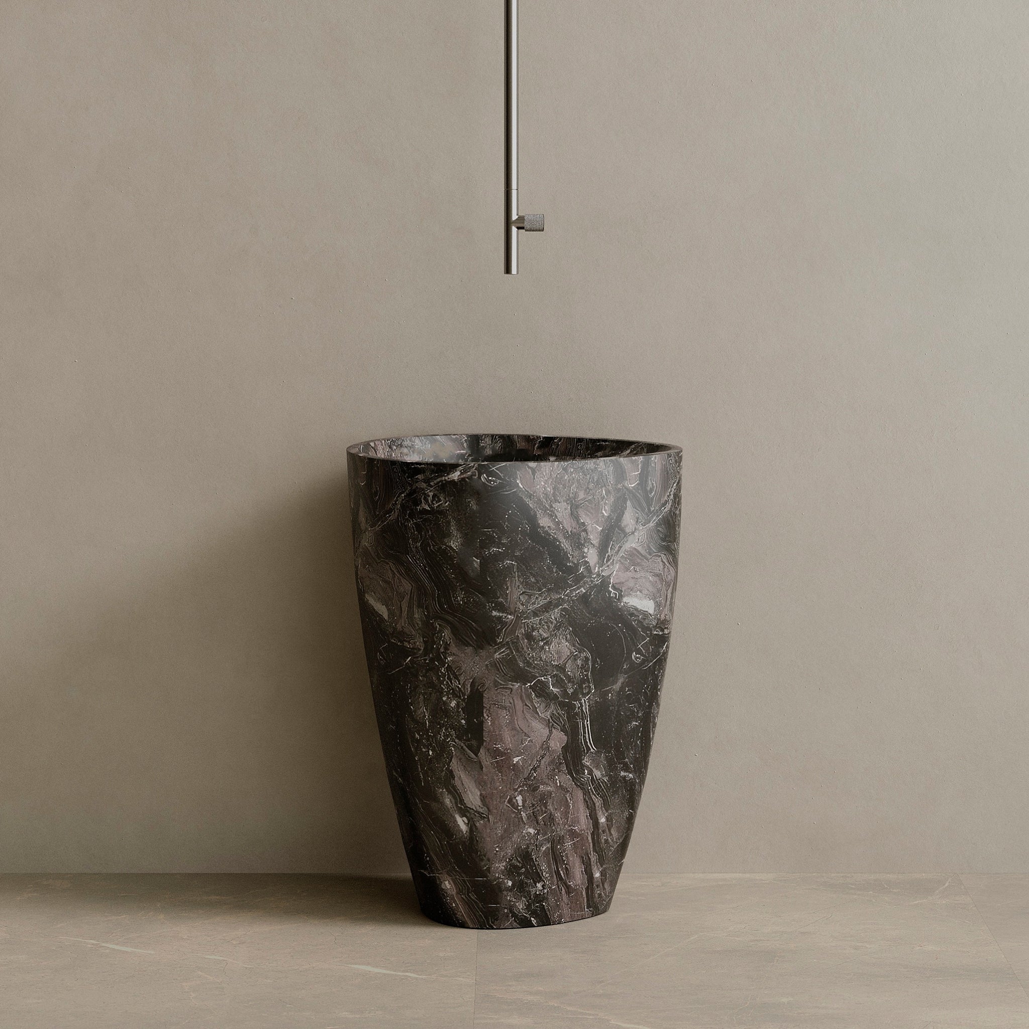 Fluvio Handcrafted Stone Pedestal Sink