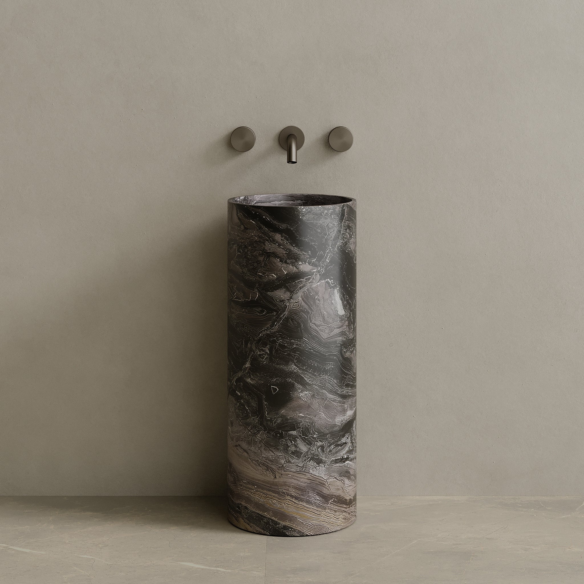 Colva Handcrafted Stone Pedestal Sink