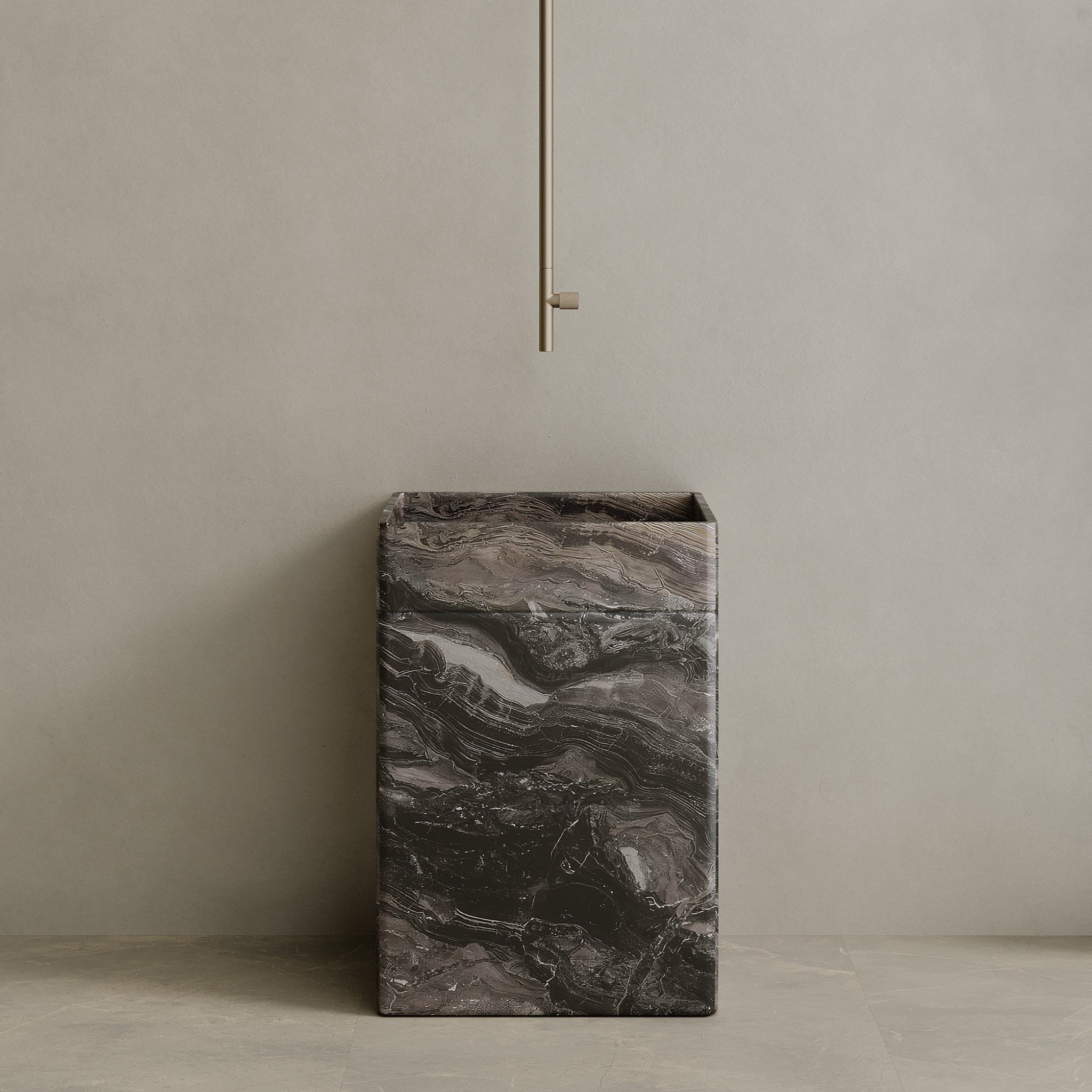 Rovella Handcrafted Stone Pedestal Sink