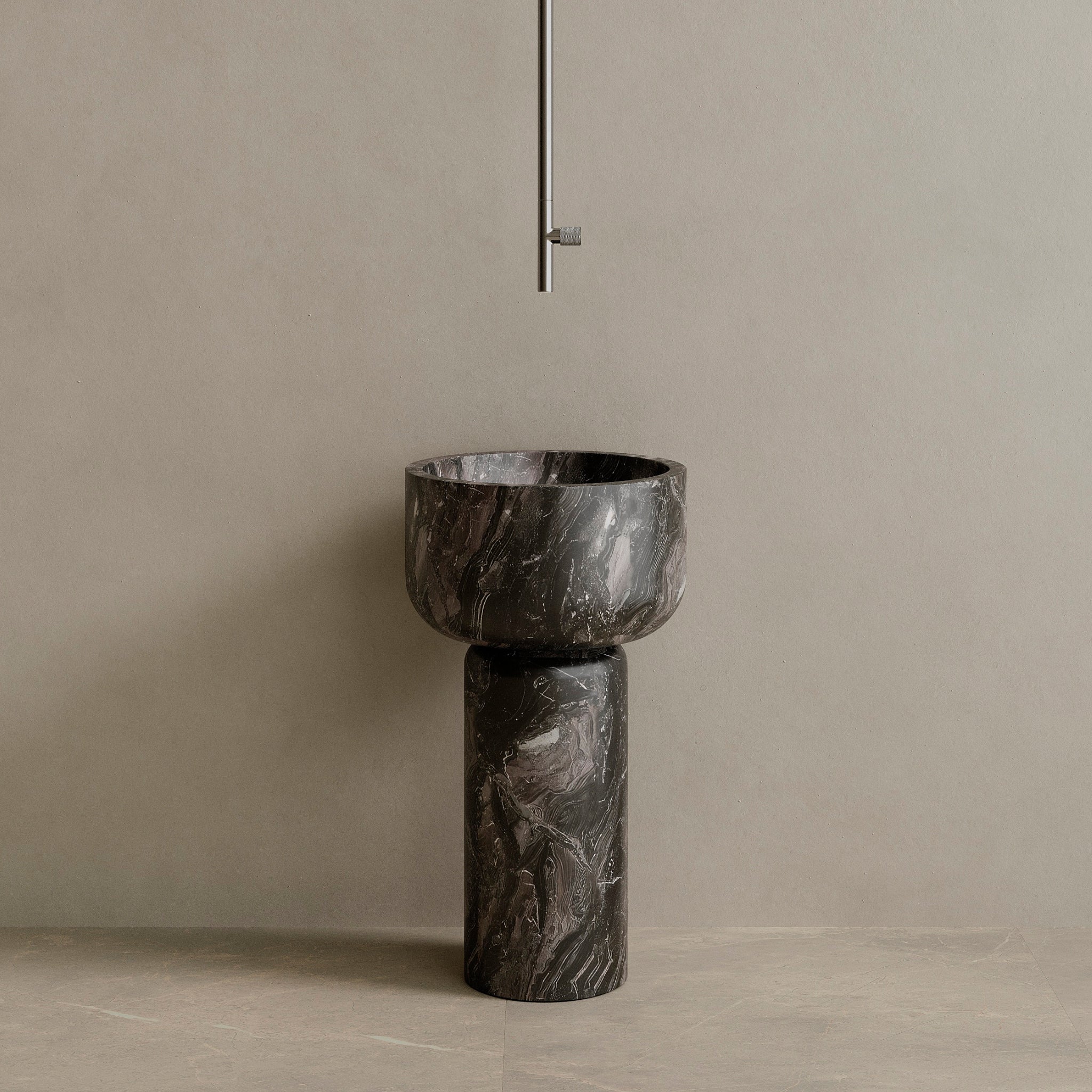 Veso Handcrafted Stone Pedestal Sink