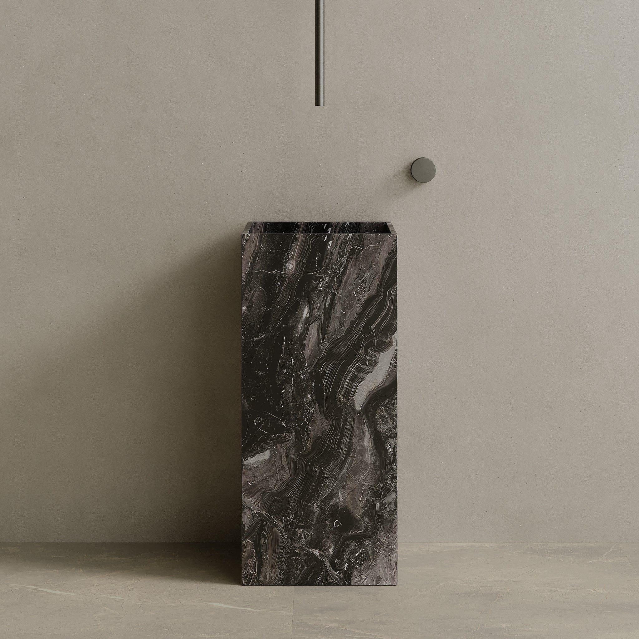 Quaro Handcrafted Stone Pedestal Sink