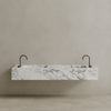 Double Sink Floating Handcrafted Marble Vanity