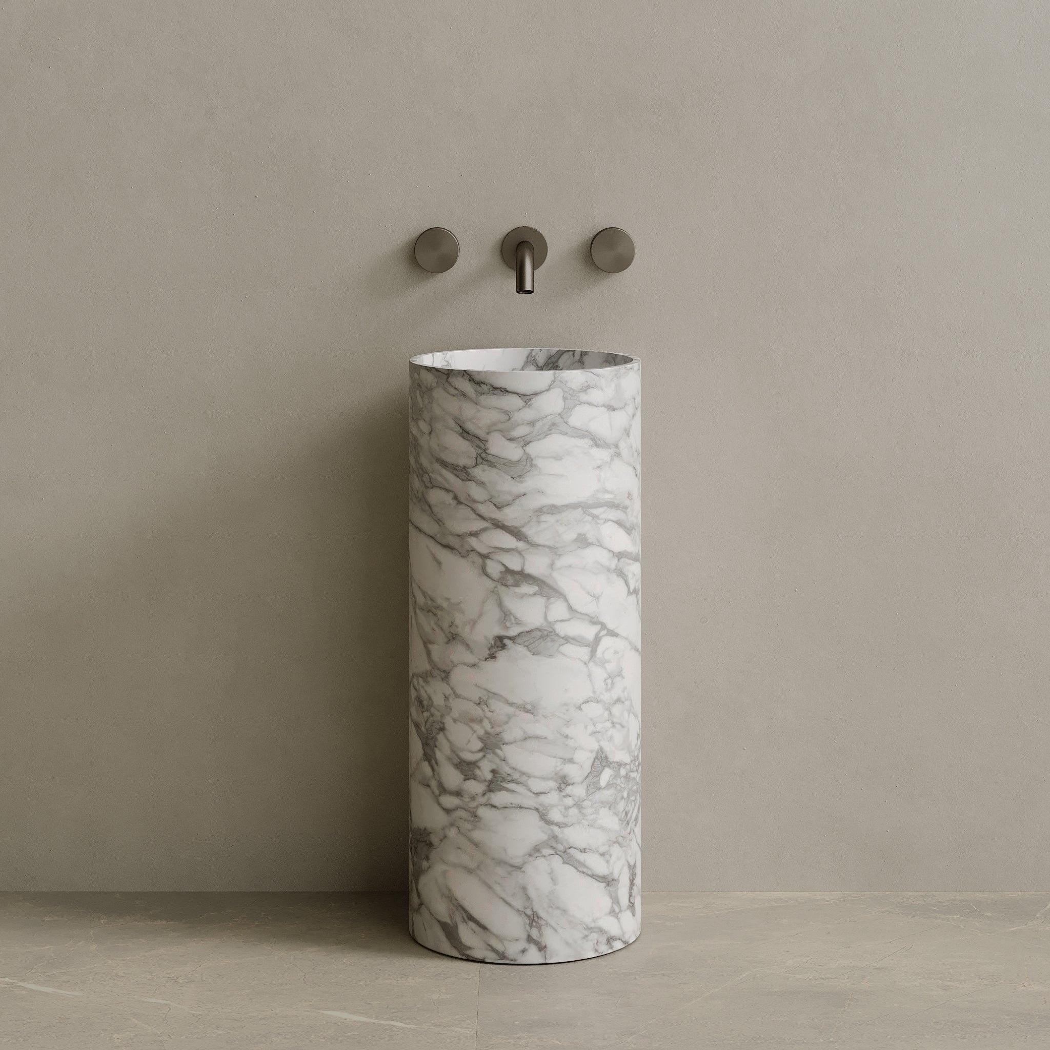 Colva Handcrafted Stone Pedestal Sink