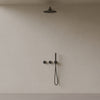 Thermostatic Curved Arm Rainfall Shower System with Dual Knob Control and Handheld