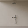Thermostatic Curved Arm Rainfall Shower System with Dual Knob Control and Handheld