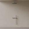 Thermostatic Curved Arm Rainfall Shower System with Dual Knob Control and Handheld