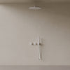 Thermostatic Curved Arm Rainfall Shower System with Dual Knob Control and Handheld